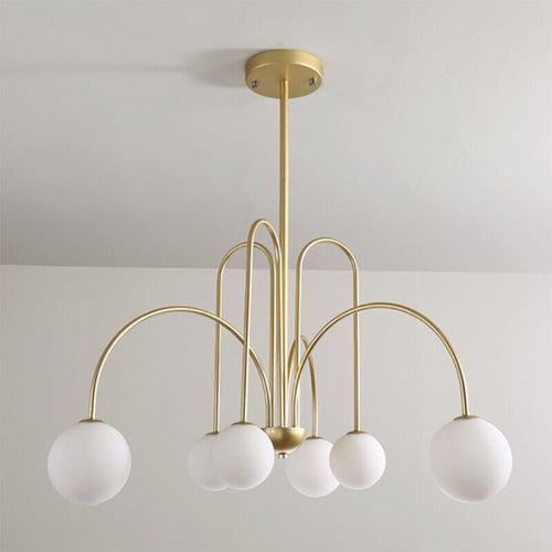 Art Deco Thin Glass Ball Chandelier