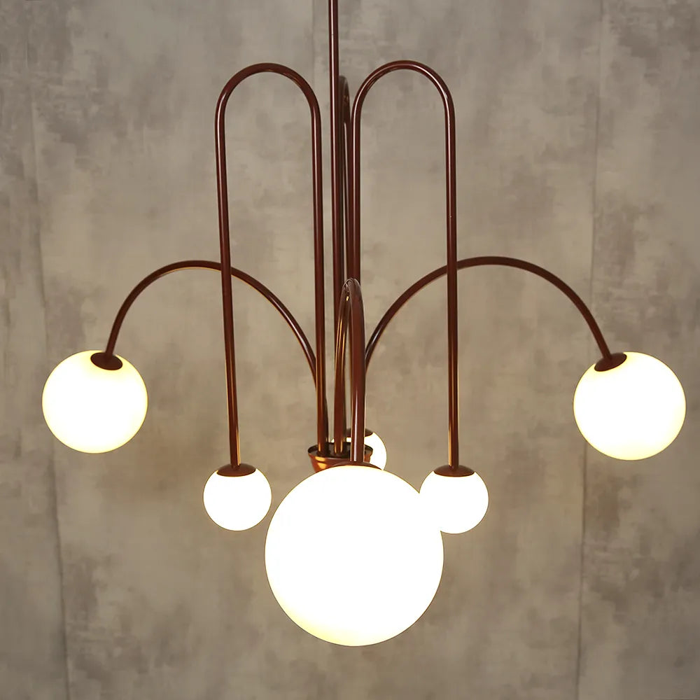 Art Deco Thin Glass Ball Chandelier