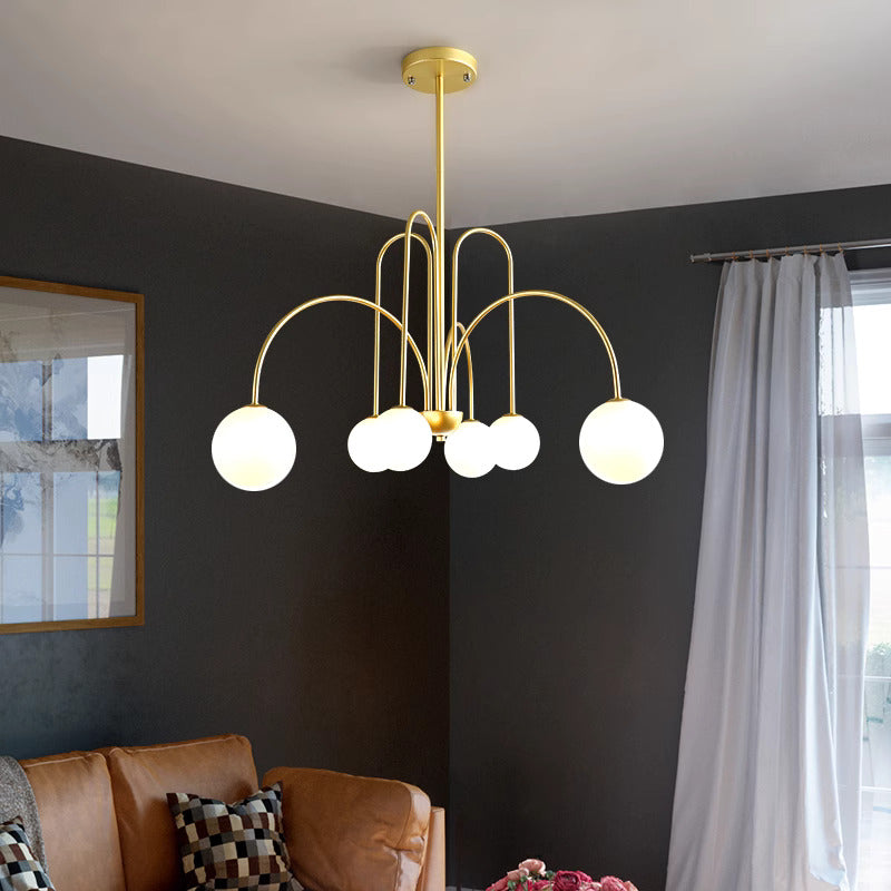 Art Deco Thin Glass Ball Chandelier