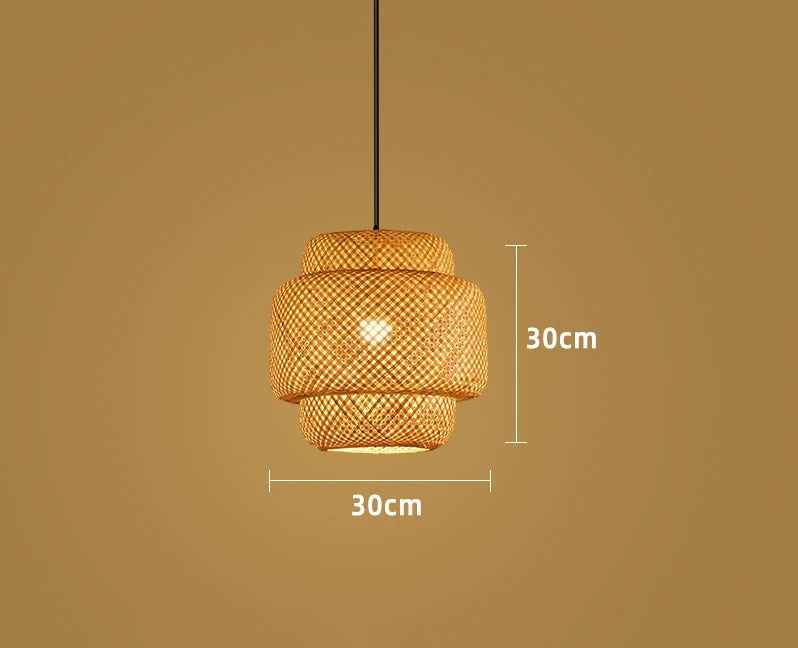 Bamboo Lamp Hand-Knitted Chinese Style Weaving